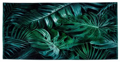 Obrázok produktu pre Gordon H22 Plážová osuška z mikrovlákna, rýchloschnúca, s motívom listov, 100 x 180 cm