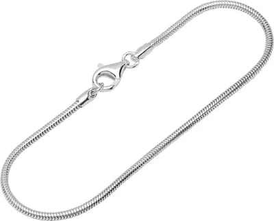 Produktbild von Armband 925 Sterling Silber 19cm Schlangenkette rund Damen design Armbandkette