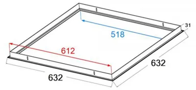 Produktbild von Einbaurahmen Weiß für LED Panel 600