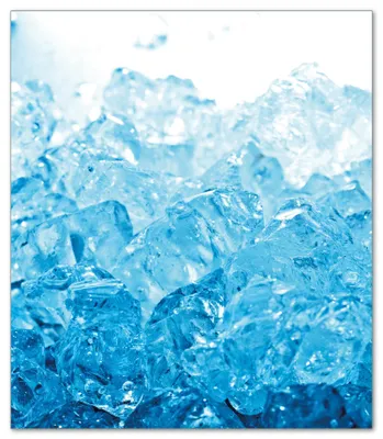 Produktbild von Wallario Herdabdeckplatte aus Glas, Größe 52 x 60 cm 1-teilig, Motiv Leuchtendes Eis in blau