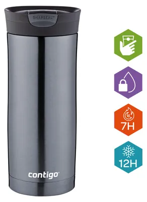 Produktbild von ContiGo! Thermobecher Huron Snapseal, Edelstahl Isolierbecher, Kaffebecher to go,