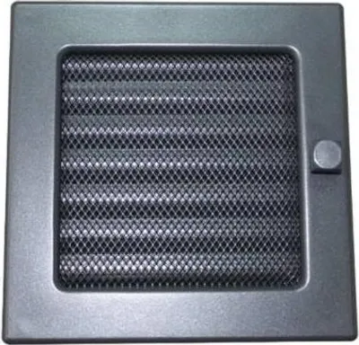 Zdjęcie produktu dla Zamykany ruszt kominkowy z ramą i siatką LKM, 170 x 170 mm, lakier grafitowy 0722