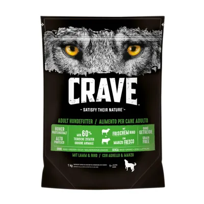 Immagine prodotto di CRAVE Dog | Cibo secco per cani adulti con agnello e manzo 1000g
