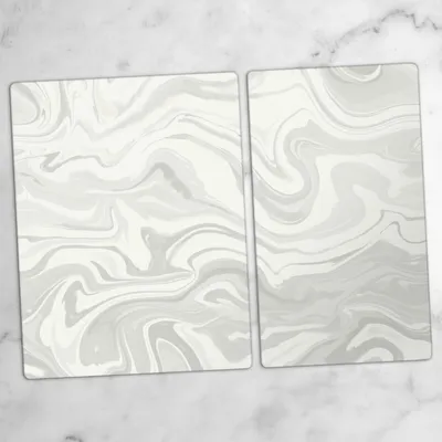 Produktbild von Glas-Herdabdeckplatten Glaskeramikkochfeld-Abdeckung Spritzschutz Glas 70x52 cm Marmor