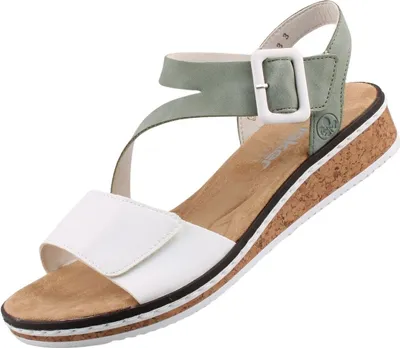 Produktbild von Rieker Damen Sandale Keilsandalette Klettverschluss V3660, Größe:40 EU, Farbe:Grün