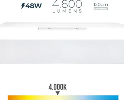 Image de Réglette Led 48w Edm éclairage Puissant Lumière Du Jour - Edm
