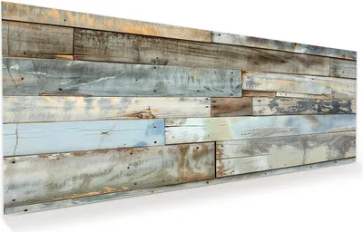 Produktbild von Glasbild 100x40cm in XXL für Wohnzimmer, Schlafzimmer Motiv Alte Holzplanken