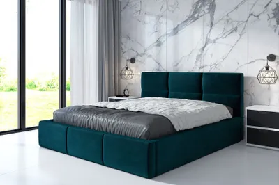 Produktbild von Polsterbett EMILI -OM 120 x 200 mit Bettkasten. Farbe: Grün