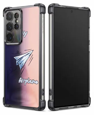 Produktbild von Personalisierte Hülle mit Bild für Samsung Galaxy S23 Elektroplattiert TPU Stoßdämpfer Handyhülle mit Flugzeugpapierflug Himmelblau