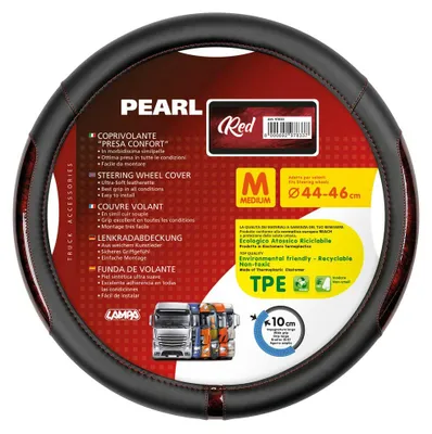 Zdjęcie produktu dla Pokrowiec na kierownicę Lampa Pearl Red, wykonany z materiału Skeentex - M - Ø 44/46 cm