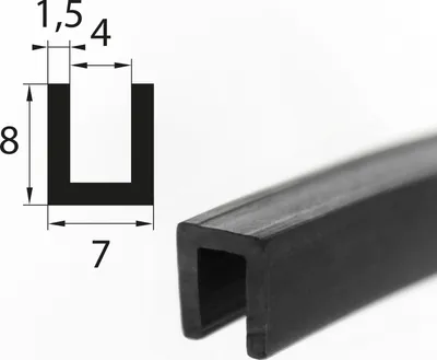 Produktbild von V43 Fassungsprofil Fassungsbereich 4 mm Kantenschutz EPDM Gummiprofil Gummidichtung