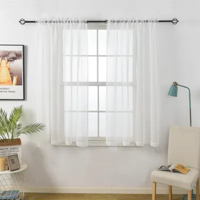 Voile-Gardinen 2er-Set, weiß, 137x183 cm, lichtfilternd