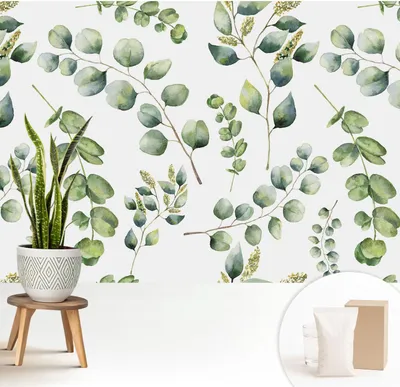 Produktbild von Fototapete selbstklebend - 208x146 cm - Tapete - Wandtapete - Wandbilder - Klebefolie - Dekofolie - Tapete Folie - Wand - Dekoration - Wohnzimmer - Grüne Blätter