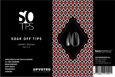 Image de NailPerfect UPVOTED Soak Off Tips Short Round 240st