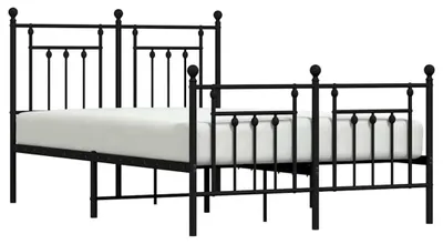 Productafbeelding van vidaXL Bedframe met hoofdeinde en voeteneinde, zwart metaal, 120x190 cm