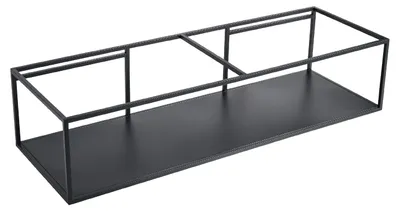Image de VitrocéramiqueO - Support pour double vasque Geminia - noir mat - 133 x 33 x 45 cm