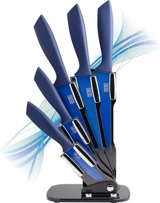 Productafbeelding van Messen set, 5-delig - Blauw, met roestvrijstalen messen