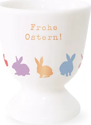 Produktbild von Eierbecher aus Porzellan, in Geschenkverpackung, Motiv Frohe Ostern!