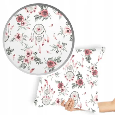 Produktbild von Designpremium Kissenbezug 40x40 cm Blumen Rosa