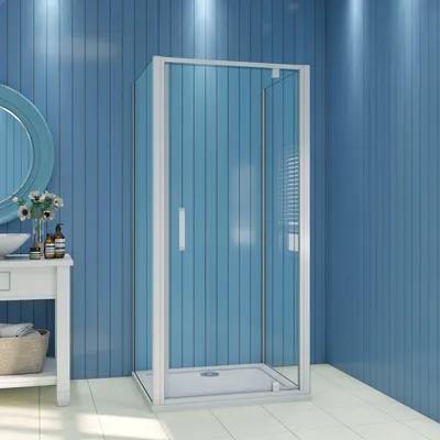 Produktbild von U-Duschkabine Nischentür 90x100x90cm (Seitenwand:90cm) Schwingtür Duschkabine Duschabtrennung Dusche