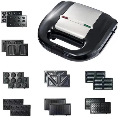 Immagine prodotto di Macchina per la colazione 8-in-1 – Con una potenza di 750W e piastre intercambiabili per panini e waffle
