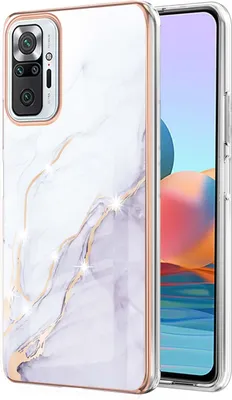 Produktbild von Redmi Note 10 Pro Hülle, Ultra Dünn Marmor Handyhülle Anti-Shock Soft TPU Bumper Schutzhülle für Xiaomi Redmi Note 10 Pro/10 Pro Max Weiß
