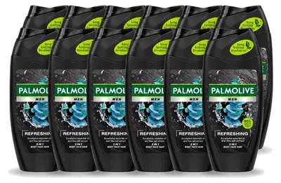Produktbild von 12 x Palmolive Men 3in1 Douchegel Refreshing - 250 ml - Vorteilspackung - 12 Stücke