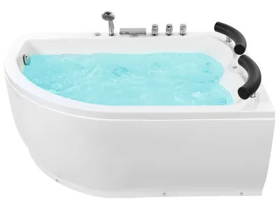 Produktbild von BELIANI Whirlpool-Badewanne Weiß 158 x 113 cm Sanitäracryl LED-Beleuchtung SPA Modern