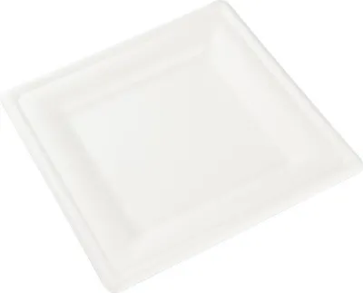 Image de Love Nature set d'assiettes jetables écologiques 20 cm 50 pièces - vaisselle jetable en pulpe de canne à sucre - assiette jetable biodégradable