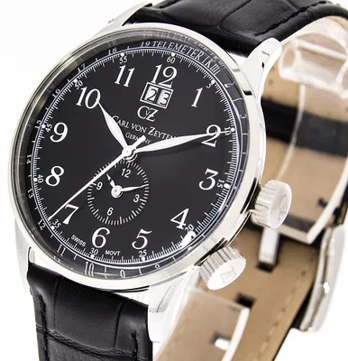 Produktbild von Carl von Zeyten Etterlin Herrenuhr schwarz/silber CVZ0006BK
