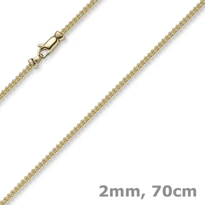 Produktbild von 2mm Franco Kette Halskette Collier aus 750 Gold Gelbgold massiv 70cm