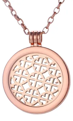 Produktbild von Morella Damen Halskette roségold 70 cm Edelstahl mit Amulett und Coin 33 mm Ornament roségold in Schmuckbeutel