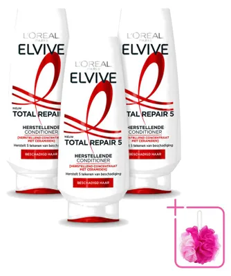 Image de 3 x Après-shampooing L'Oréal Paris Elvive Total Repair 5 - 200 ml - Lot de 3
