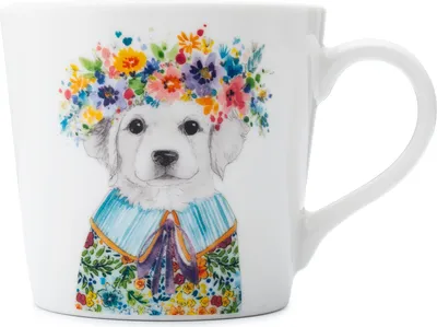 Immagine prodotto di Tazza Tipperley Hill Puppy 380ml in porcellana bianca colorata Creative Tops
