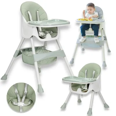 Produktbild von Hochstuhl 2in1 Kinderhochstuhl Babystuhl Tablett Fütterungssessel Kleinkind Tisch Sitz Stuhl Kombihochstuhl, Futterstuhl für Babys, 5-Punkt Gurt