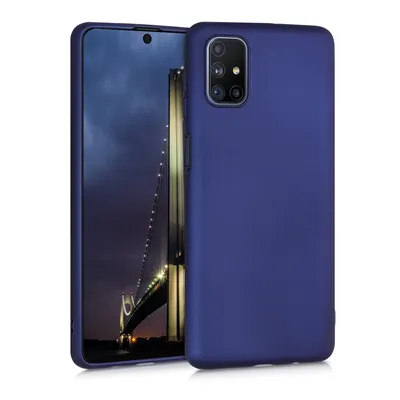 Produktbild von kwmobile Case kompatibel mit Samsung Galaxy M51 Hülle - Schutzhülle aus Silikon metallisch schimmernd - Handyhülle Metallic Blau