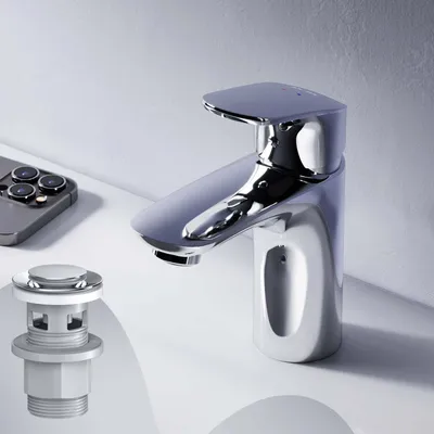 Produktbild von Wasserhahn Bad Waschbecken Badarmatur Mischbatterie aus Messing Waschtischarmatur Einhandmischer für Badezimmer Waschbeckenarmatur AM.PM, Chrom