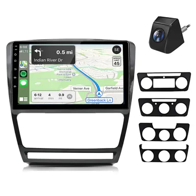 Produktbild von 4+64GB Android 15 Carplay autoradio Geeignet Für Skoda Octavia 2008-2013 android Auto 4kern kamera GPS Navi BT WiFi DAB SWC FM RDS DSP PDC