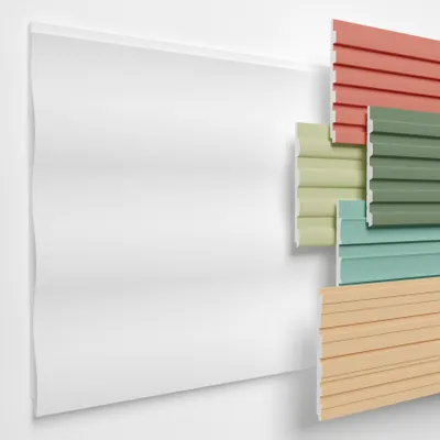 Produktbild von HEXIMO Lamellenwand (1.84 m²) aus XPS - Lamellen Wandpaneele Lamellenverkleidung Akustikpaneele weiß (4 Paneele, HLM-11-01 weiß) Paneele Wandleiste Platten Wand Deko
