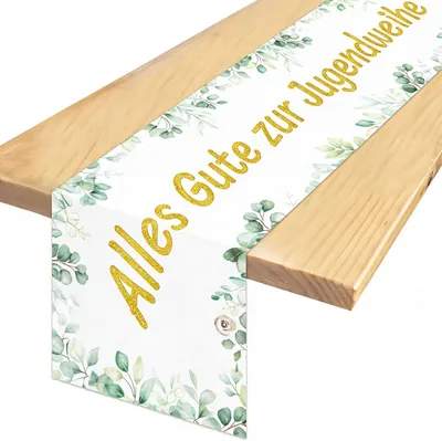 Produktbild von Tischläufer zur Jugendweihe in Grün für die Tischdekoration