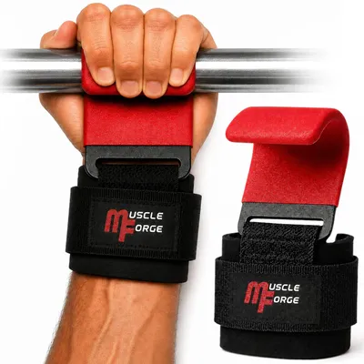 Produktbild von Gewichtheber-Haken, Handgelenkbänder – Greifbänder für Powerlifting und Fitnessstudio