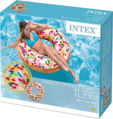 Image de Bouée en forme de beignet à pois Intex, 99 x 25 cm