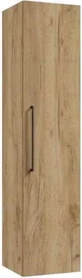 Produktbild von Domodomo Badezimmer Badschrank Pinia 140 x 32 cm, Badezimmer Hängeschrank Wandschrank- Eiche Craft Badhängeschrank mit Schwarze Griffe