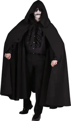 Produktbild von T2414 schwarz Damen Herren Umhang mit Kapuze Cape "Dark rave''