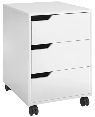 Produktbild von Rollcontainer Büro - Aktenschrank mit 3 Schubladen - Holz - 40 x 50 x 57,5 cm - Für Schreibtisch - Weiß