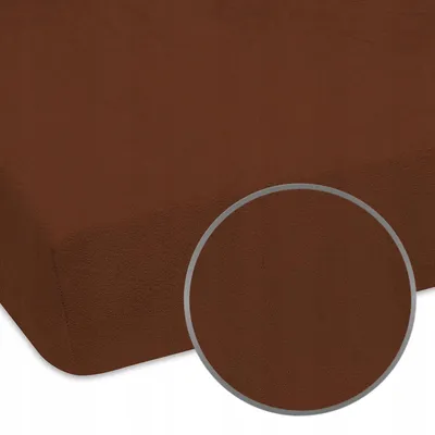 Produktbild von Designpremium Frottee Spannbettlaken Dunkelbraun Glatt 80x190 cm