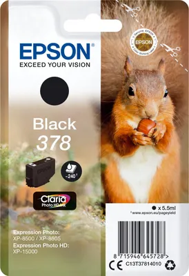 Image de Epson Squirrel C13T37814020 cartouche d'encre 1 pièce(s) Original Rendement standard Noir