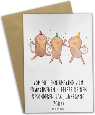 Produktbild von Mr. & Mrs. Panda Grußkarte 2004 Geburtstag - Weiß - Geschenk, Geburtstagskind, Alter, Jahrgangsgeschenk, osterkarten, Geburtstagsgeschenk, einladungskarten, Meilenstein