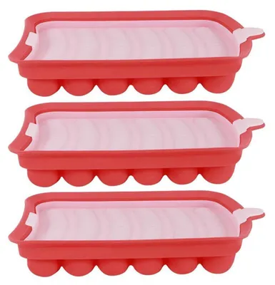 Produktbild von Silikon-Wurstform 3 Stück Rot für Hot Dogs und Schinkenherstellung