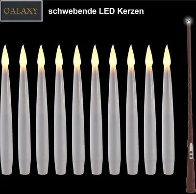 Produktbild von F-H-S International schwebende LED Kerzen creme 10 Stück Zauberstab Fernbedienung 15cm Timer